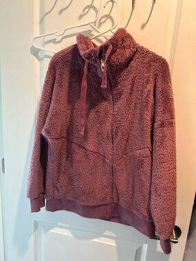 Spyder Plush Half-Zip Teddy Jacket in Dusty Mauve